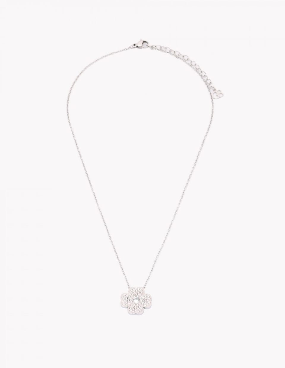 product-Colar em aço trevo e zircônias-3